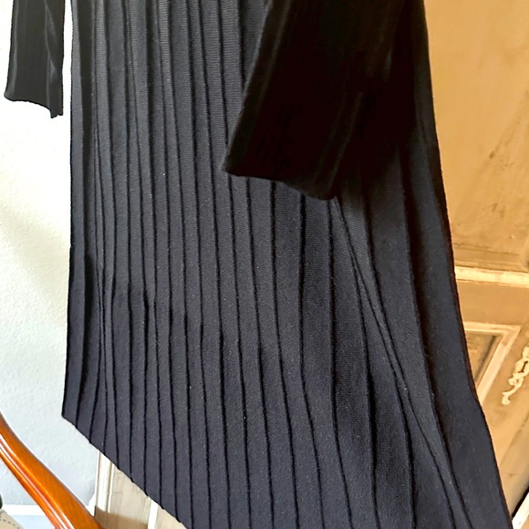 Eileen Fisher Black Washable Wool Rib Release Pleat Dress NWT - Picture 5 of 8